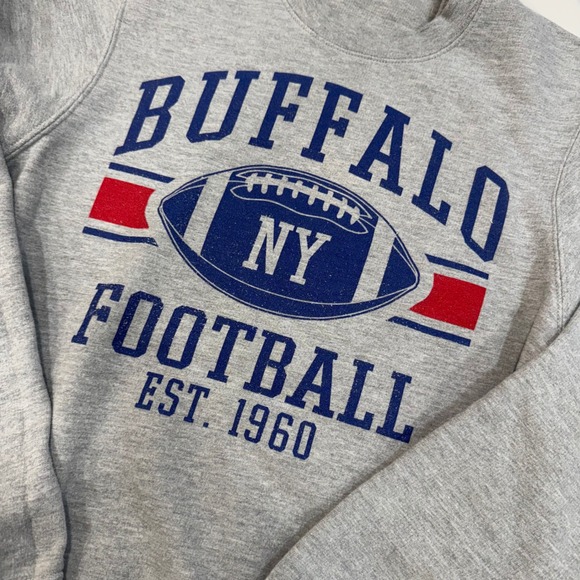 Vintage Buffalo NY Football Gray Crewneck‎ Sweatshirt Size Small - Picture 2 of 4